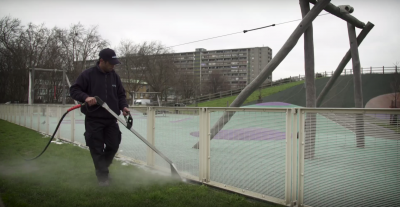Senplag i foamstream, control de males herbes en espais protegits